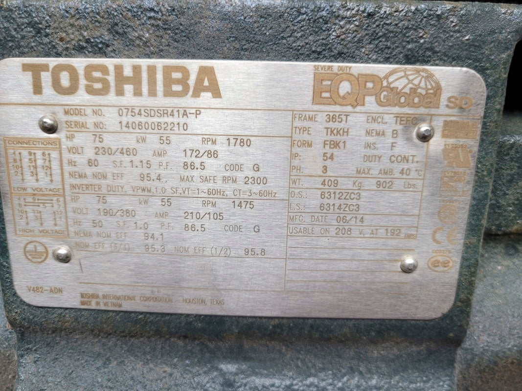 TOSHIBA 0754SDSR41A-P 230/460V 172/86A NSMP