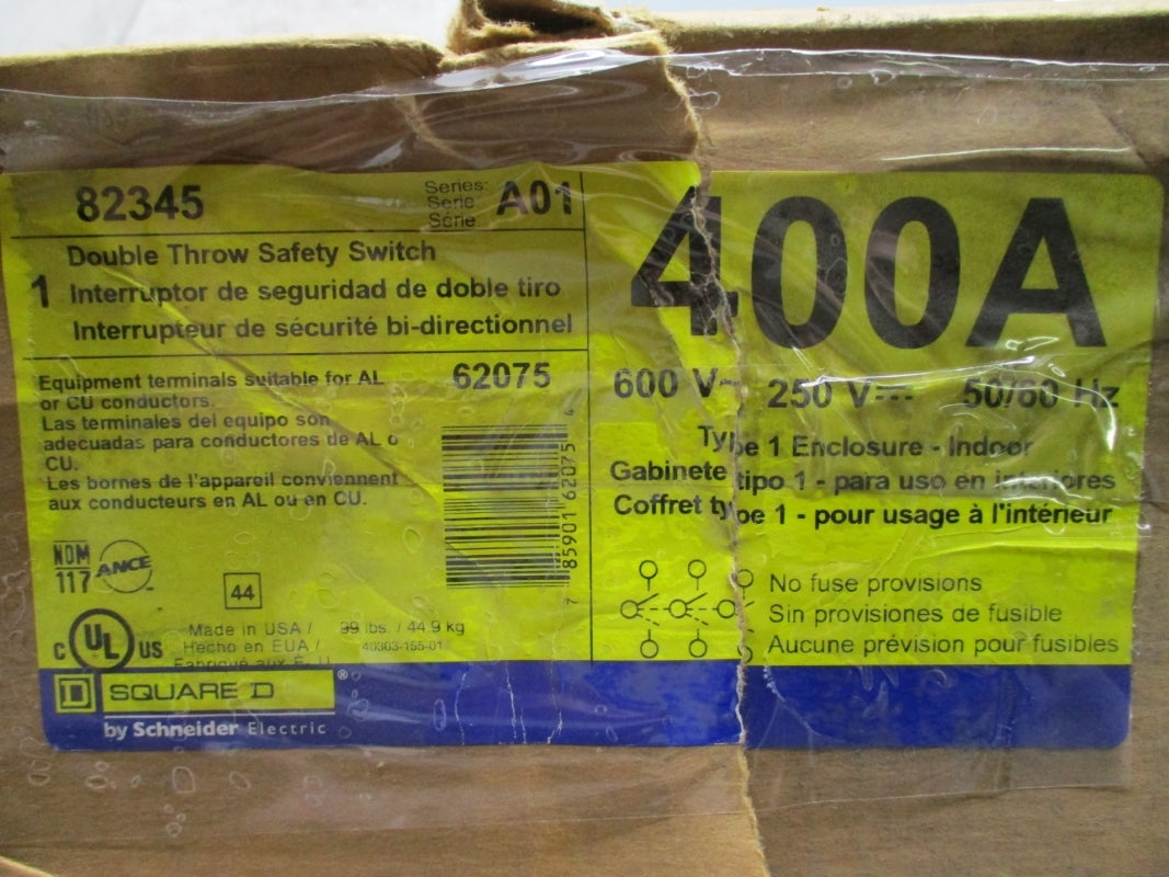 SQUARE D 82345 SER. A01 600V 400A NSMP