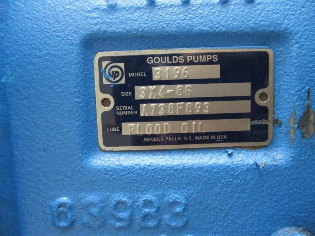 GOULDS PUMPS 3196 3X4-86 260PSI NSNP
