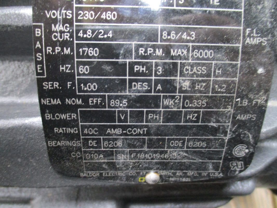 BALDOR RELIANCE IDNM3661T 230/460V 4.8/2.4A NSNP