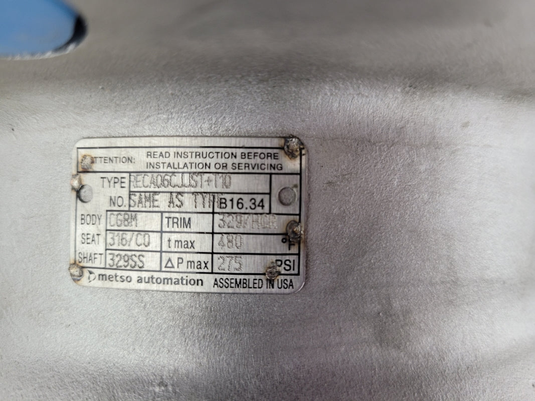 NELES METSO AUTOMATION RECA06CJJST+T10 275PSI NSNP