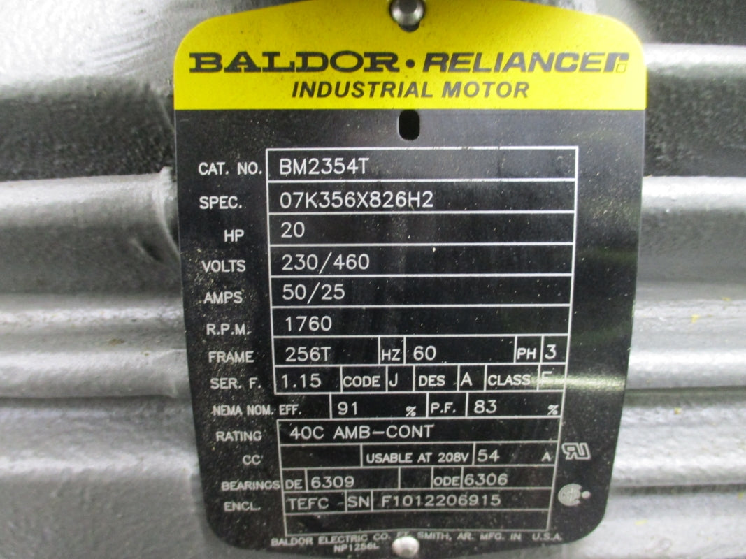 STEARNS 108706100EQF BRAKE WITH BALDOR BM2354T 230/460V 50/25A NSNP