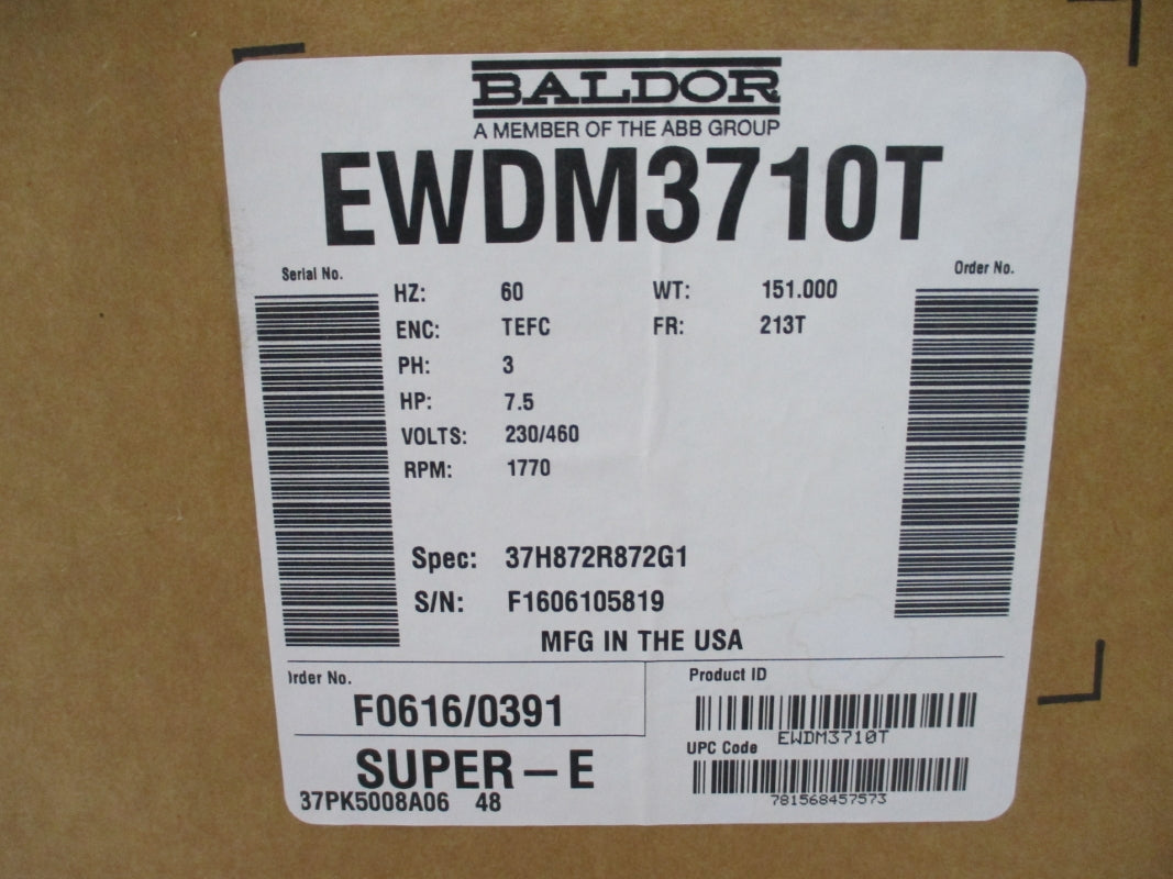 BALDOR EWDM3710T 230/460V NSMP