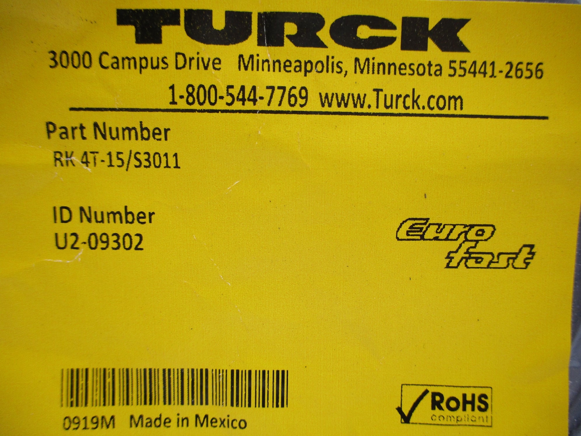 TURCK RK4T-15/S3011 NSMP
