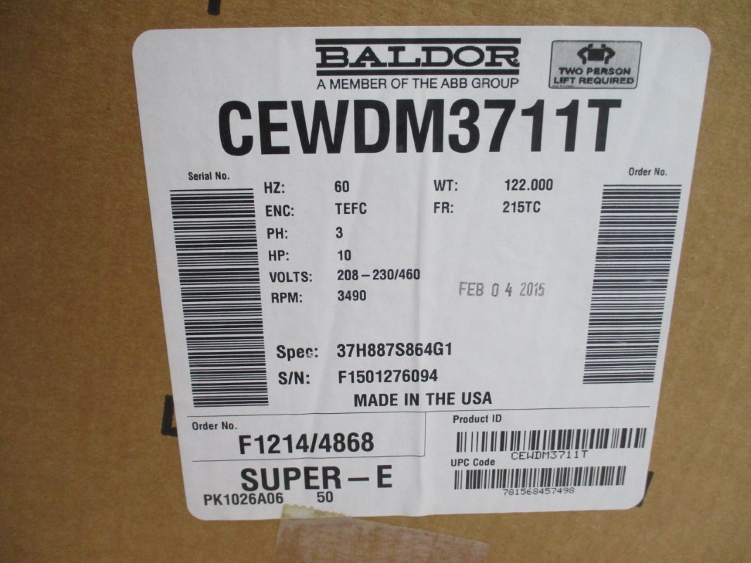 BALDOR CEWDM3711T 230/460V NSMP