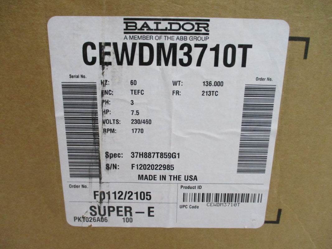 BALDOR CEWDM3710T 230/460V NSMP