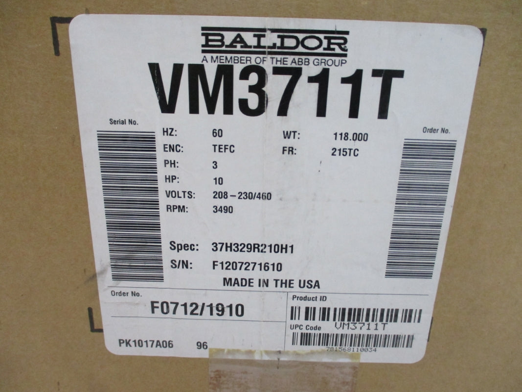 BALDOR VM3711T 208-230/460V NSMP