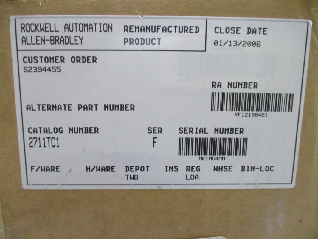 ALLEN BRADLEY 2711-TC4 SER. E F/W 5.02.01 REMAN