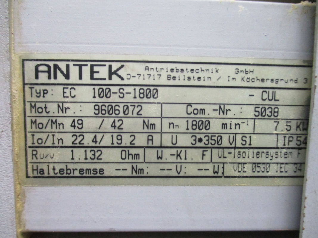 ANTEK EC100-S-1800-CUL 9606072 350V 22.4/19.2A NSNP