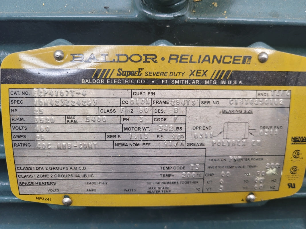 BALDOR ECP4107T-4 10H423Z242GJ 460V 28A NSNP