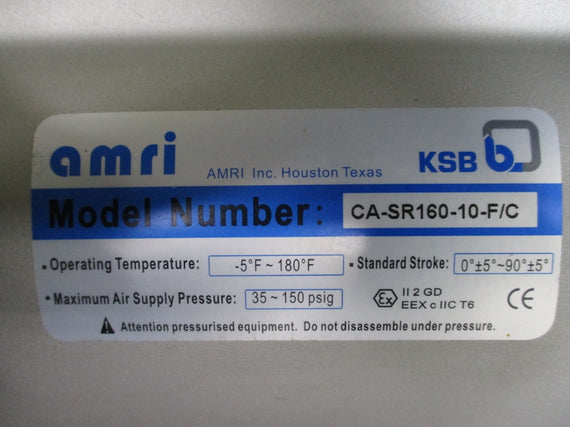 BUTTERFLY VALVE WITH AMRI CA-SR160-10-F/C 35-150PSIG NSNP