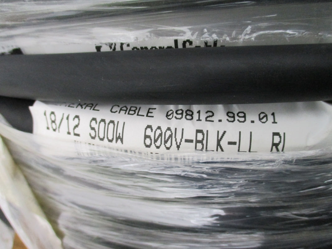 GENERAL CABLE 18/12 SOOW PORTABLE CORD 250 FT 600V-BLK-LL NSMP