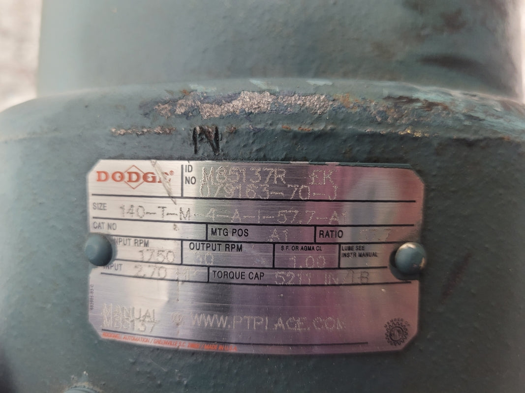 DODGE GEAR REDUCER 140-T-M-4-A-1-57.7-A 079163-70-J NSNP
