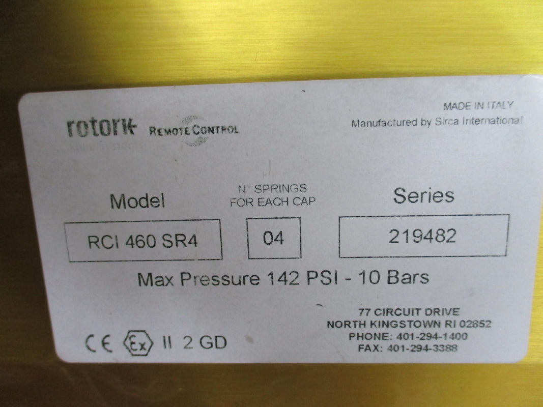 CONVAL 8291Z 0.75 VALVE W/ ROTORK RCI460SR4 142PSI NSMP