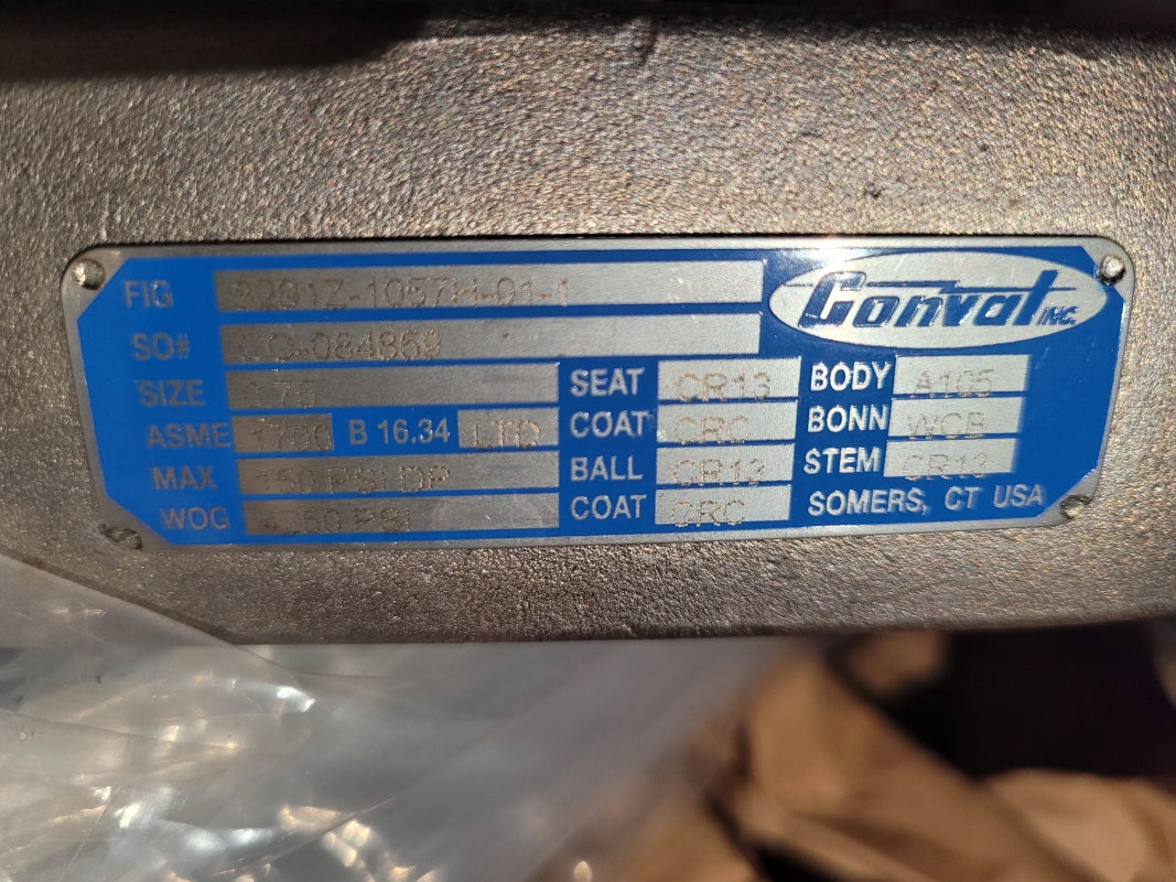 CONVAL 8291Z 0.75 VALVE W/ ROTORK RCI460SR4 142PSI NSMP