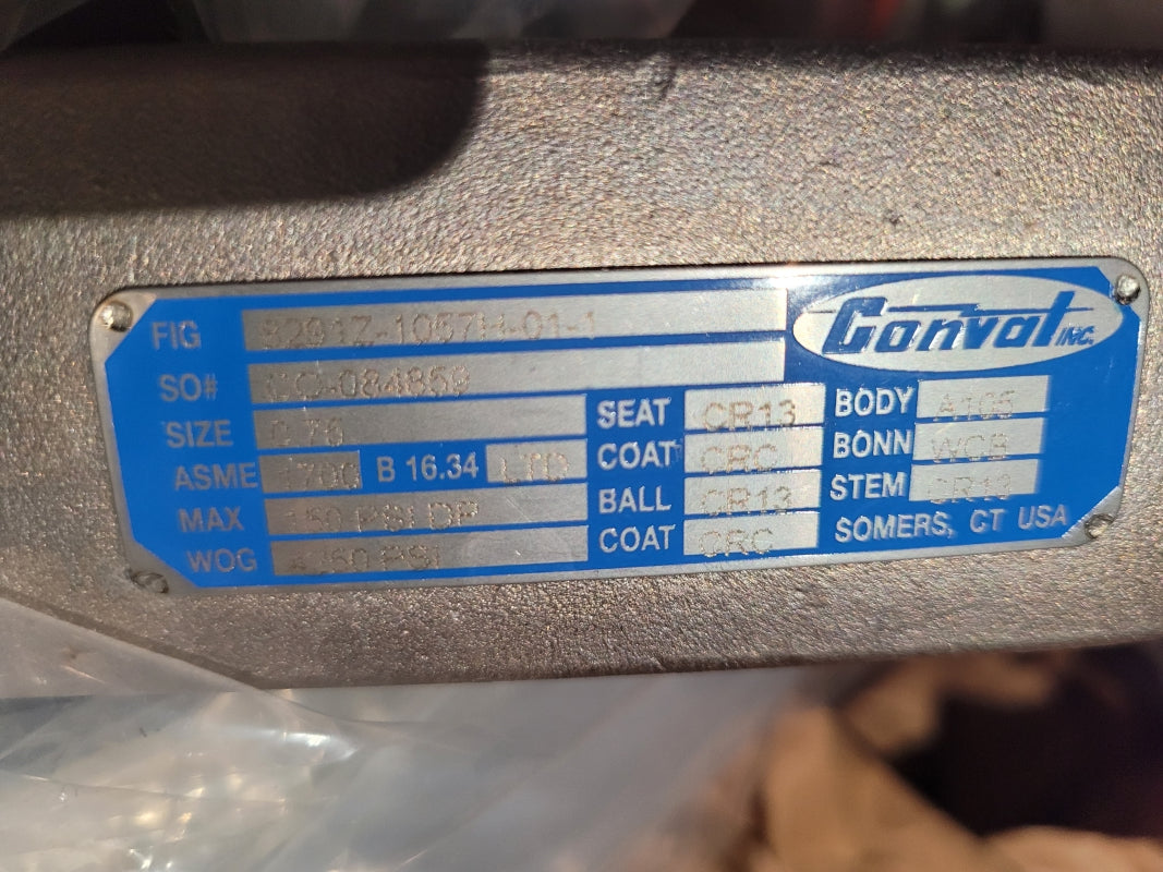CONVAL 8291Z 0.75 VALVE W/ ROTORK RCI460SR4 142PSI NSMP