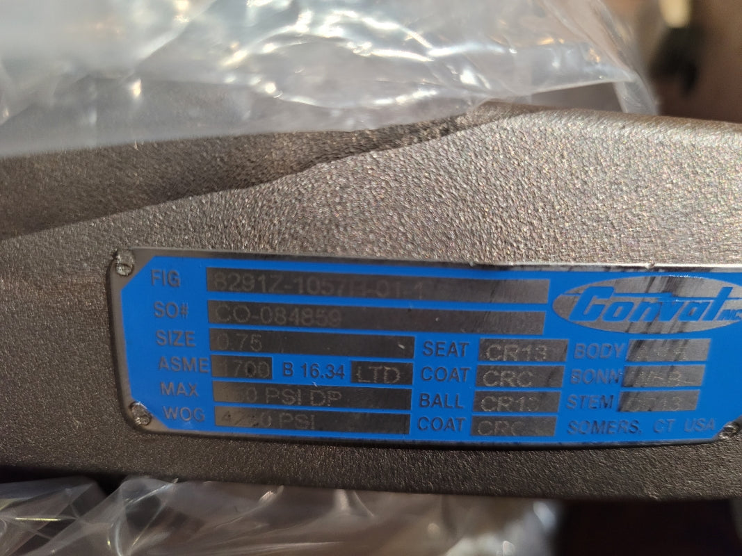 CONVAL 8291Z 0.75 VALVE W/ RCI460DA 142PSI NSMP