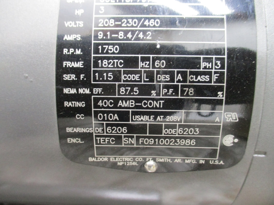 BALDOR CM3611T 35L113P797H1 208-230/460V 9.1-8.4/4.2A NSNP