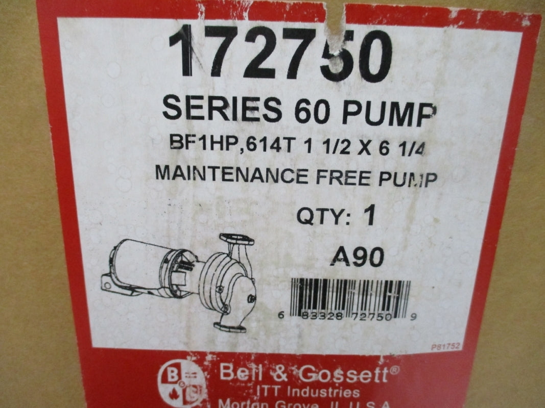 BELL & GOSSETT 172750 SERIES 60 208-230/460V 3.4-3.4/1.7A NSMP
