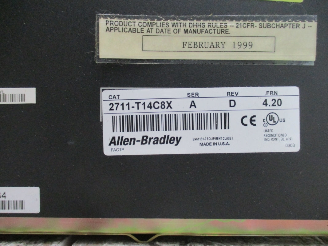 ALLEN BRADLEY 2711-T14C8X SER. A F/W 4.20 100-240VAC NSNP