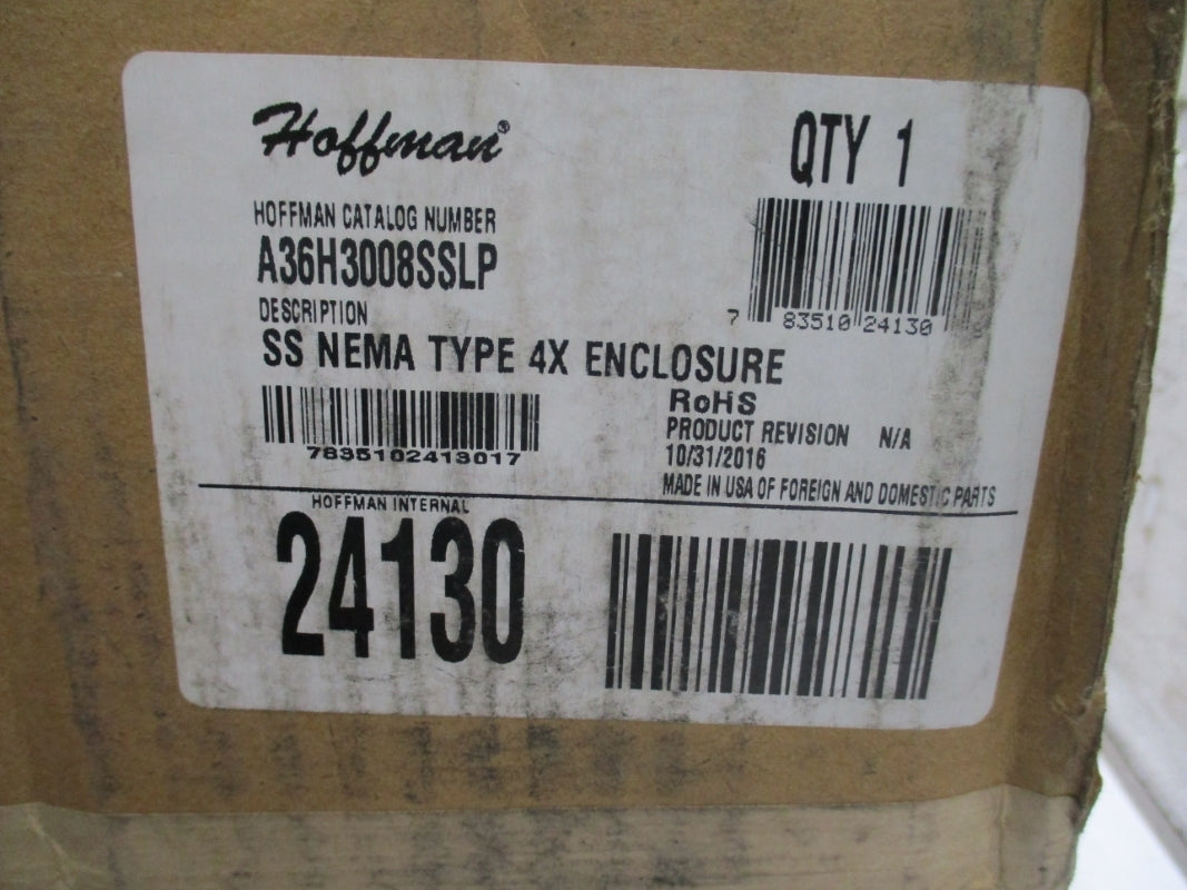 HOFFMAN A36H3008SSLP NSFS
