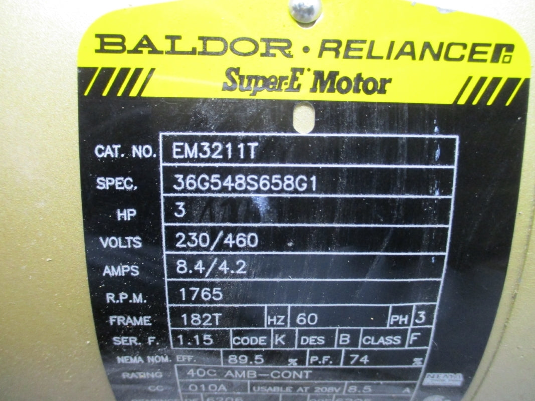 BALDOR EM3211T 36G548S658G1 230/460V 8.4/4.2A NSNP