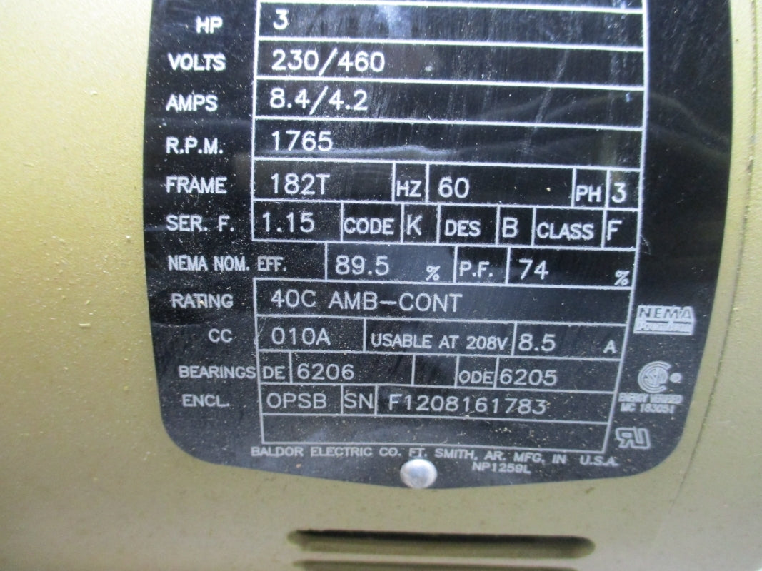 BALDOR EM3211T 36G548S658G1 230/460V 8.4/4.2A NSNP