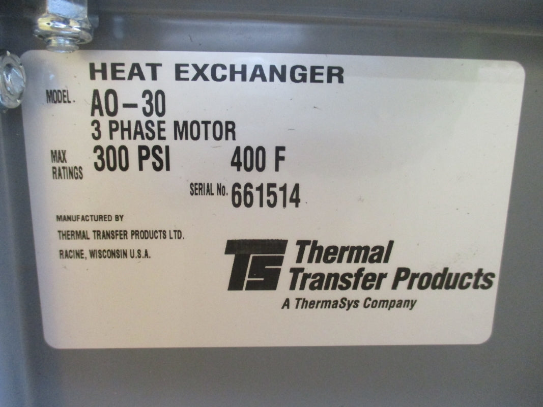 THERMAL TRANSFER PRODUCTS AO-30 300PSI 400F NSMP