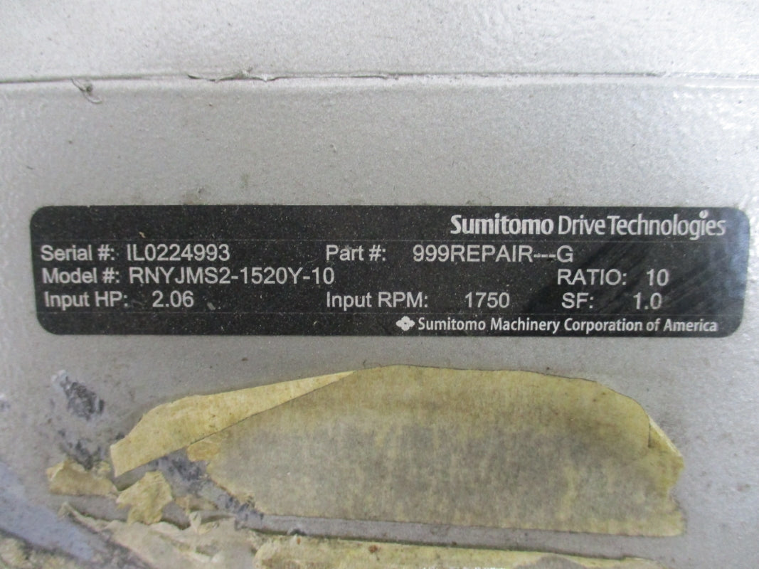 SUMITOMO DRIVE TECHNOLOGIES 999REPAIR-G RNYJMS2-1520Y-10 NSNP