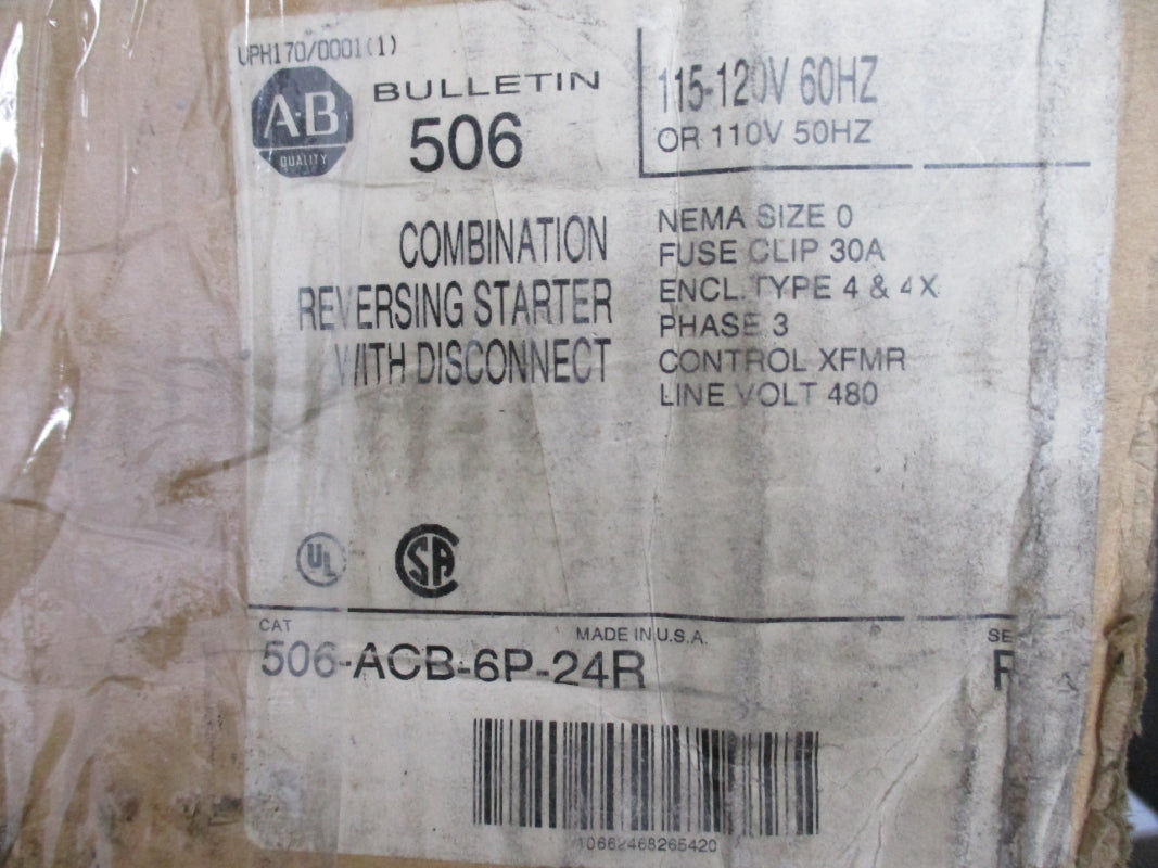 ALLEN BRADLEY 506-ACB-6P-24R SER. F 110/115-120V NSMP