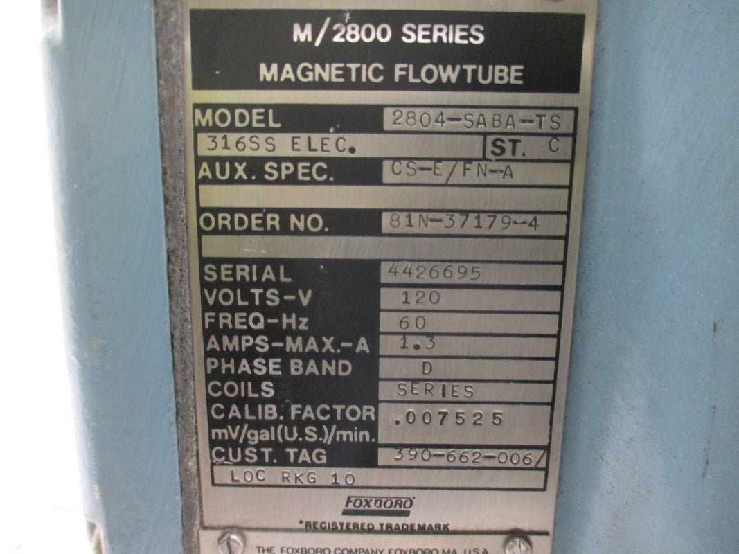 FOXBORO 2804-SABA-TS M/2800 SERIES 120V 1.3A NSNP