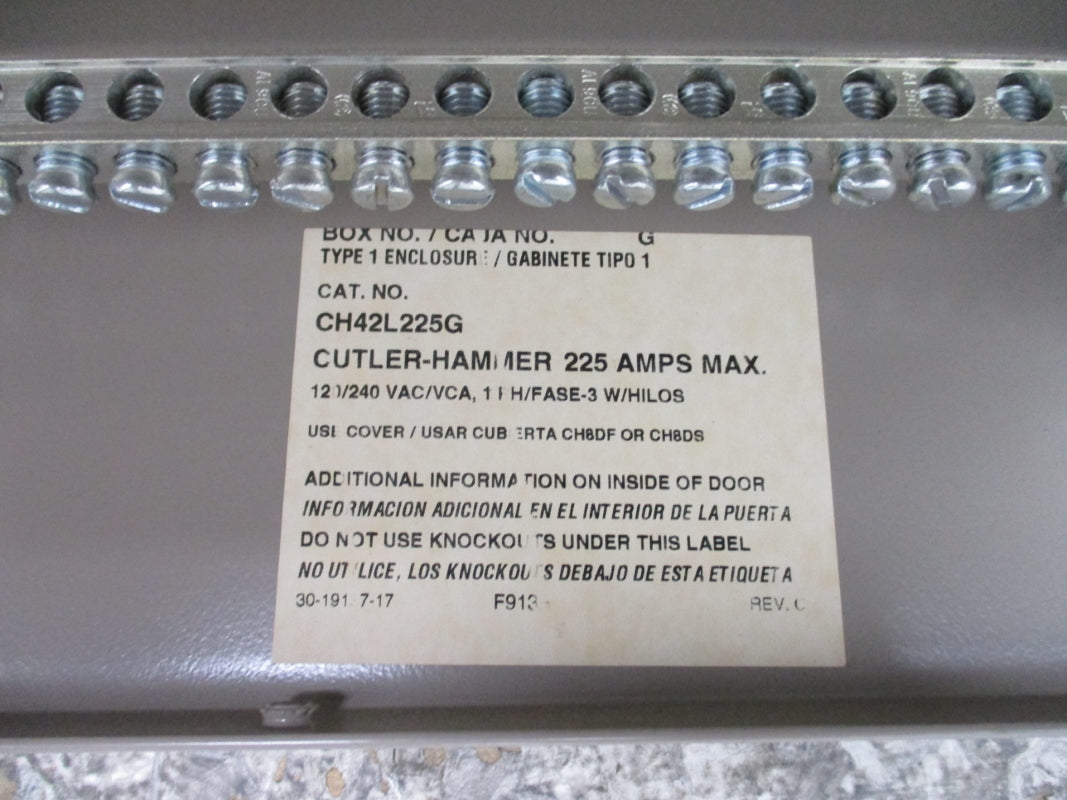 CUTLER HAMMER CH42L225G 120/240VAC 225A NSNP
