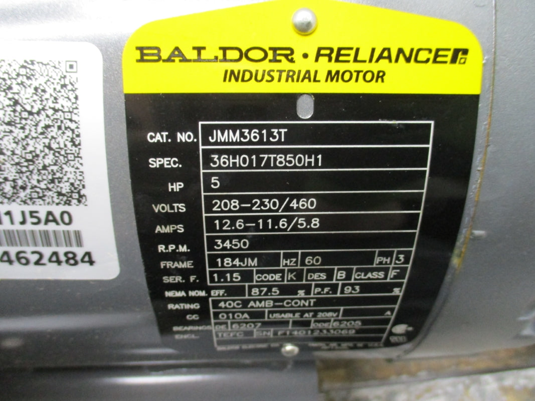 GOULDS 3656 3A11J5A0 SIZE 1-1/2 X 2-6" W/ BALDOR JMM3613T 208-230/460V 12.6-11.6/5.8A NSNP