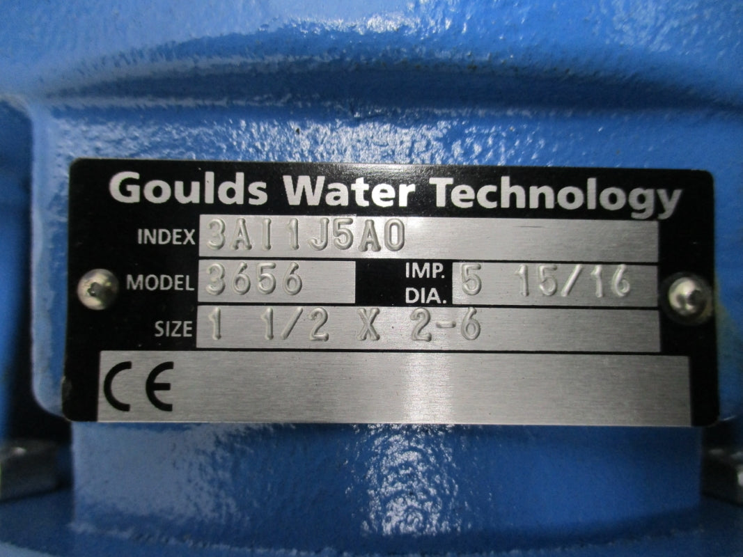 GOULDS 3656 3A11J5A0 SIZE 1-1/2 X 2-6" W/ BALDOR JMM3613T 208-230/460V 12.6-11.6/5.8A NSNP