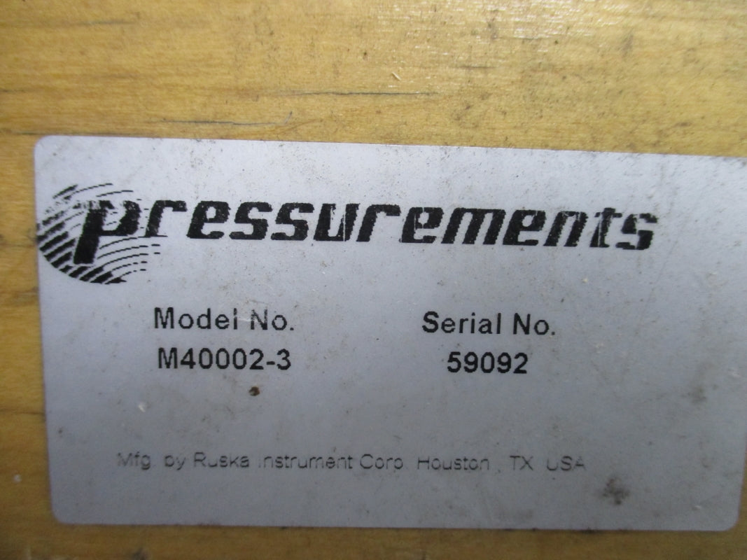 RUSKA FLUKE DEADWEIGHT TESTER INSTRUMENT PRESSUREMENTS M40002-3 NSMP