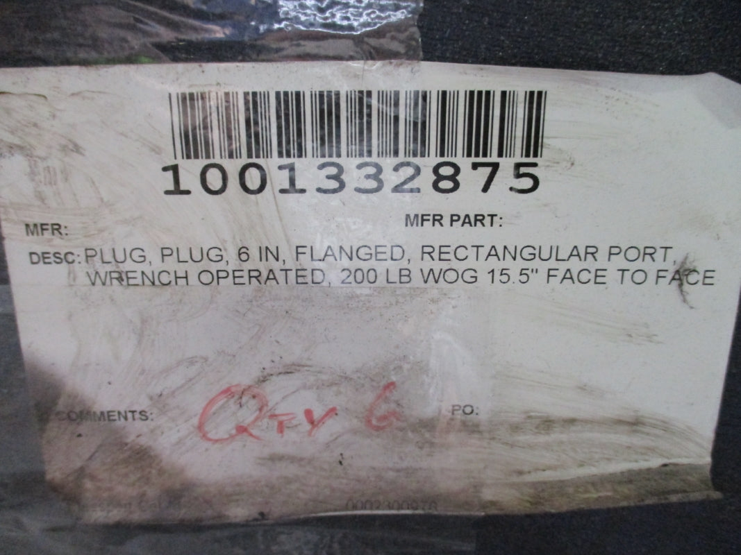 FLANGED PLUG VALVE 6" 6 INCH 200 LB WOG 15.5" 1001332875 NSMP