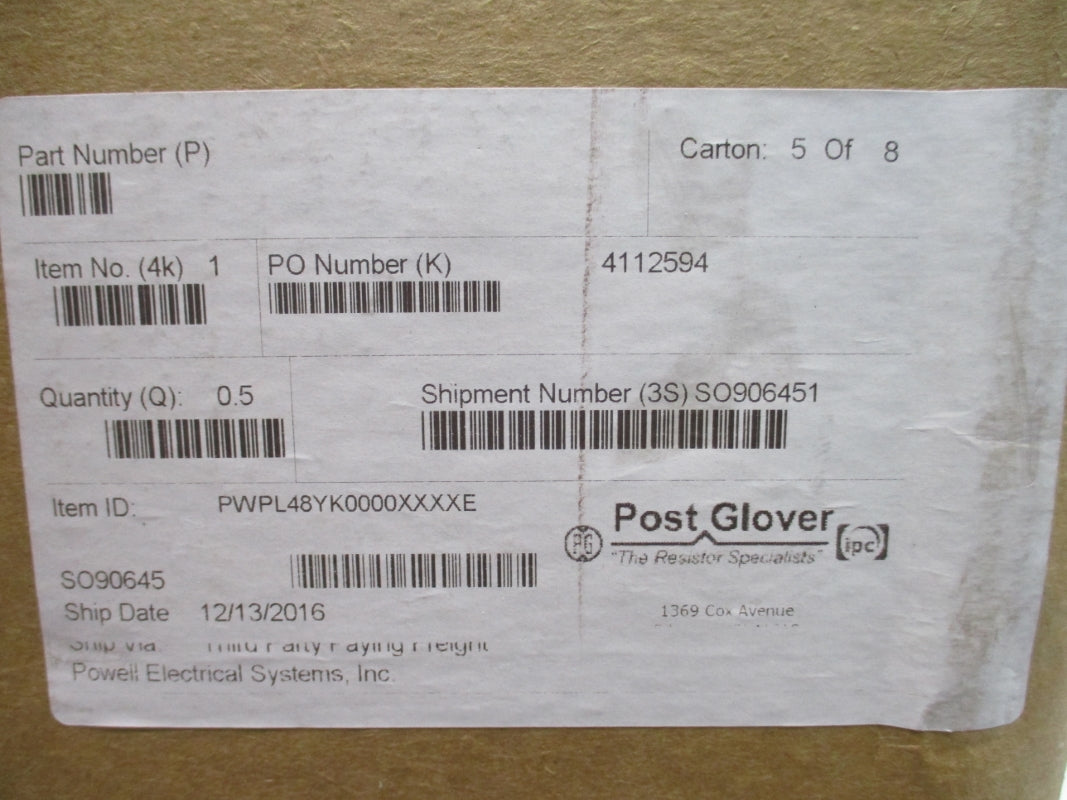 POST GLOVER PWPL48YK0000XXXXE NSMP