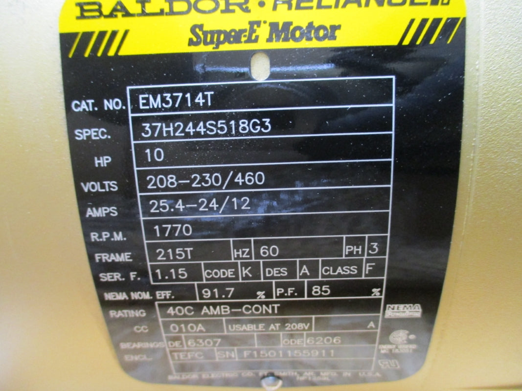 BALDOR EM3714T 208-230/460V 25.4-24/12A NSMP