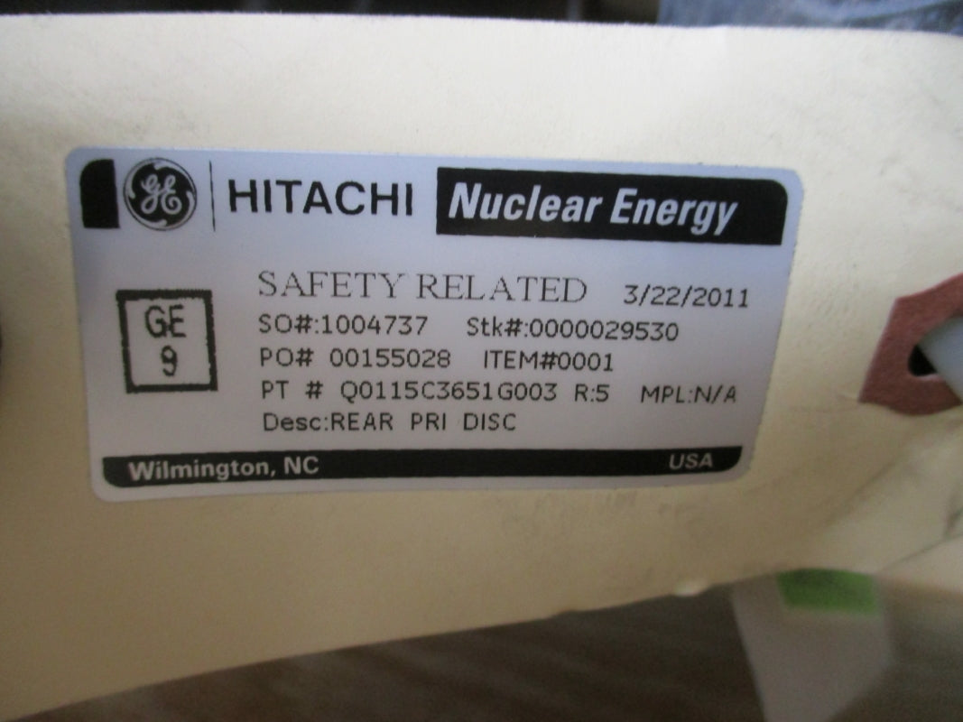 GENERAL ELECTRIC HITACHI NUCLEAR PRIMARY ASSEMBLY 0115C3651G003 NSMP