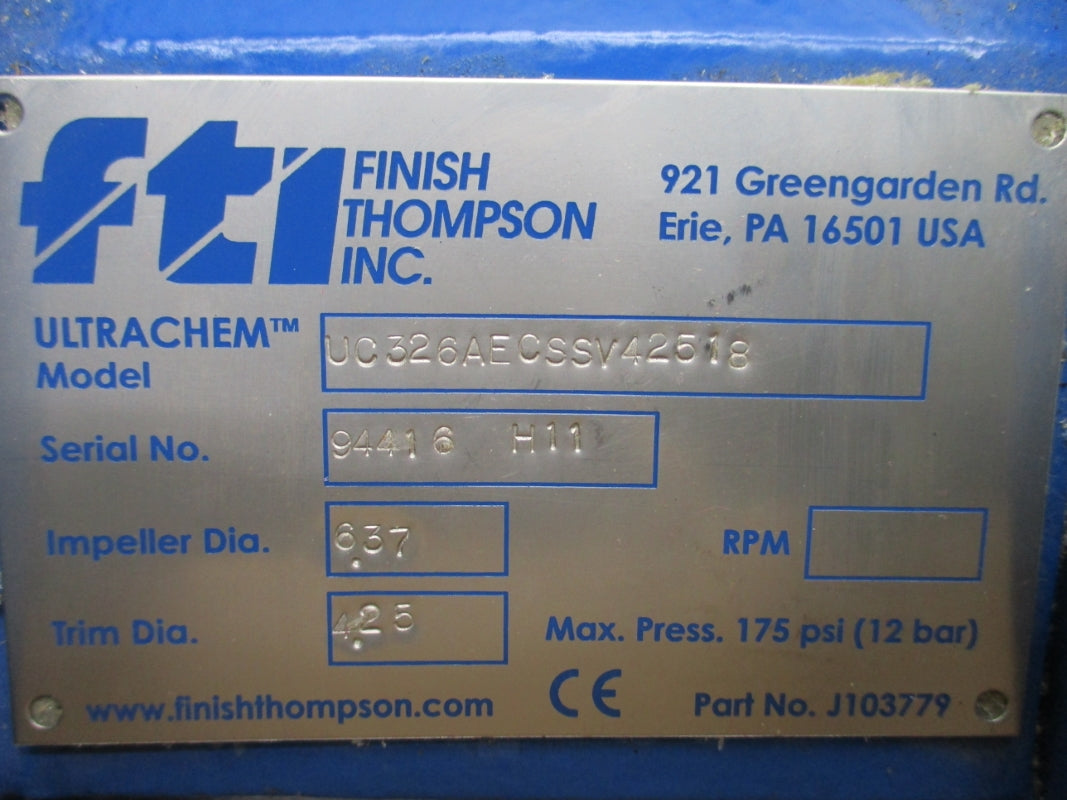 FINISH THOMPSON UC326AECSSVF42518 175PSI NSMP