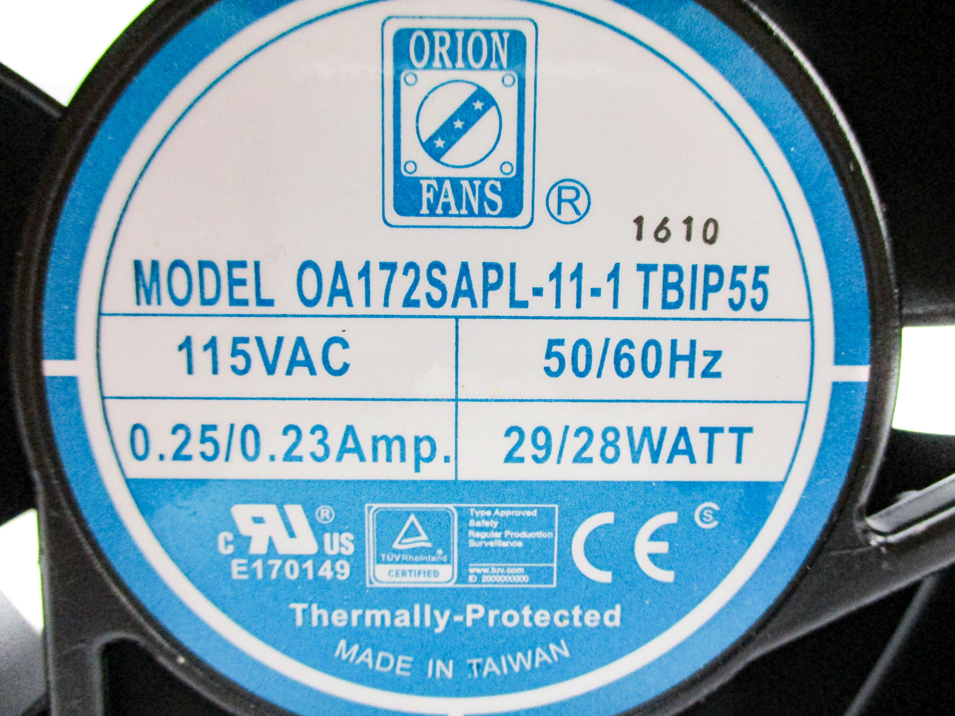 ORION FANS OA172SAPL-11-1TBIP55 NSNP