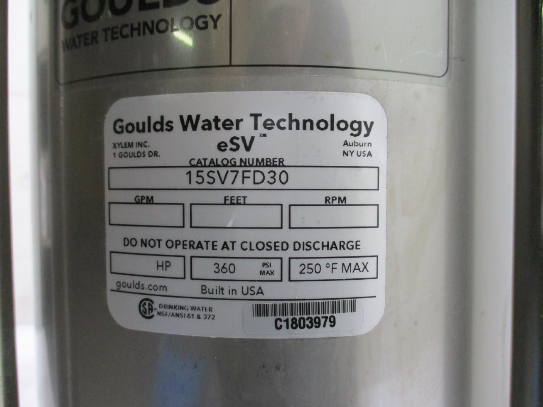 GOULDS WATER TECHNOLOGY 15SV7FD30 360PSI NSNP