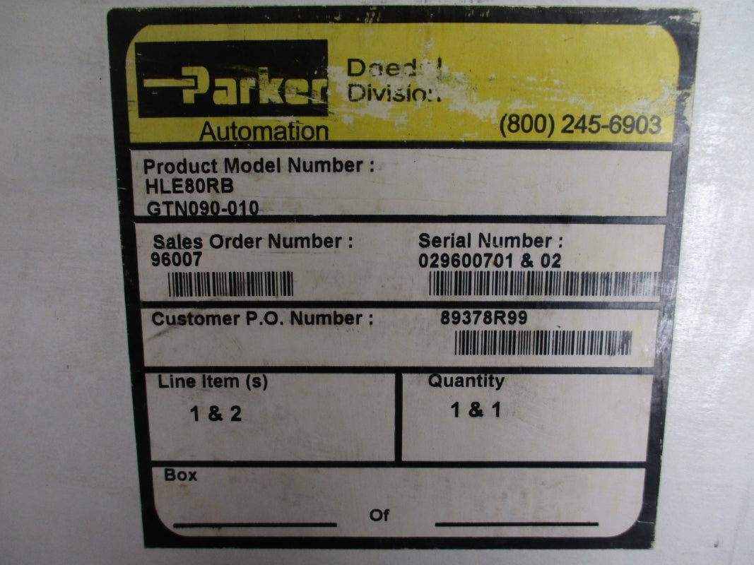 PARKER HLE80RB GTN090-010 NSMP