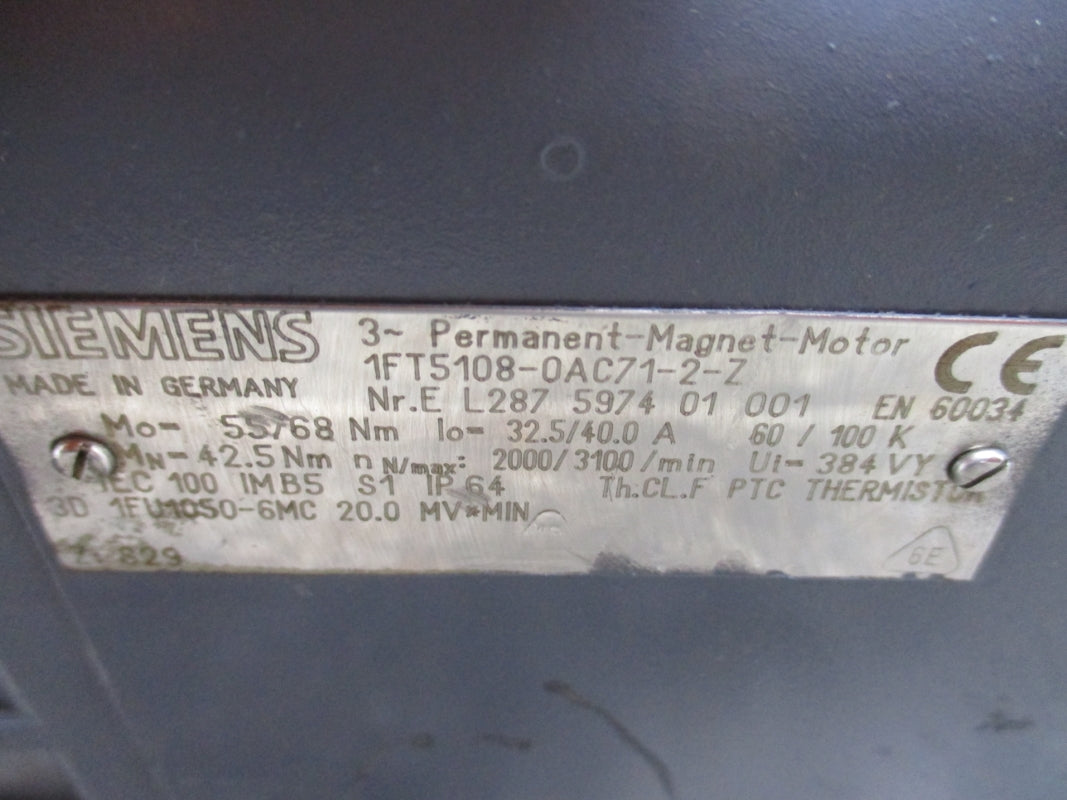 SIEMENS 1FT5108-0AC71-2-Z 32.5/40.0A NSNP