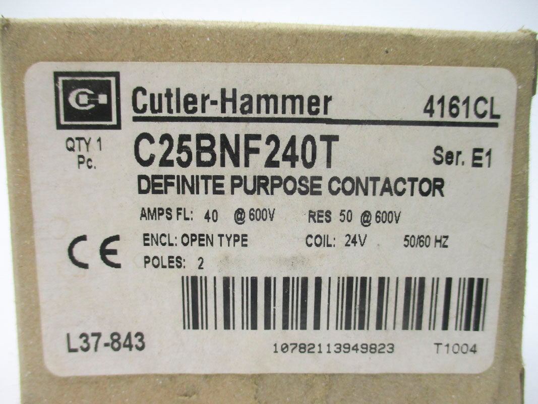 CUTLER HAMMER C25BNF240T SER. E1 40A 24V NSMP