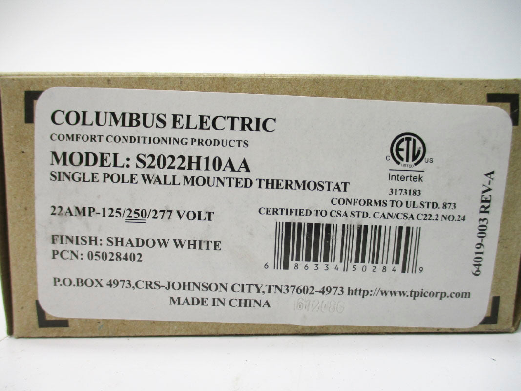 COLUMBUS ELECTRIC S2022H10AA 22A 277V NSMP