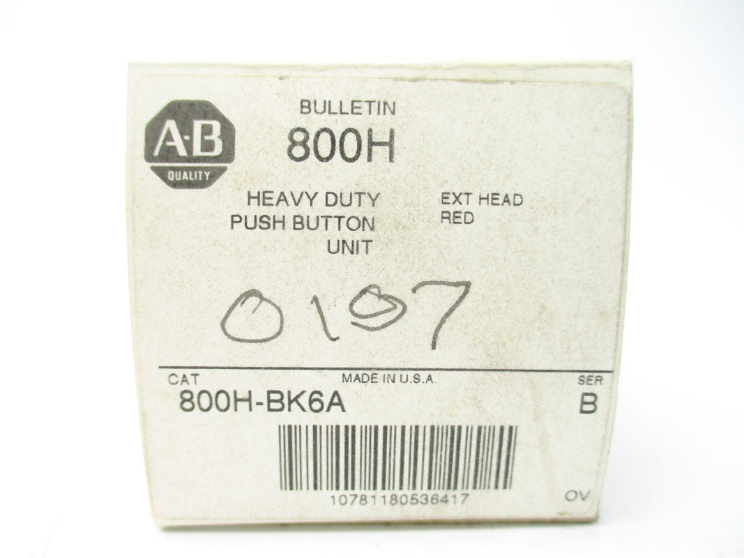 ALLEN BRADLEY 800H-BK6A SER. B (WH) NSMP