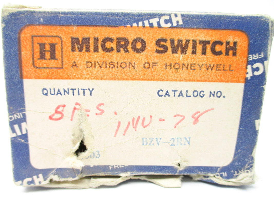 MICRO SWITCH BZV-2RN 15A 480VAC NSMP
