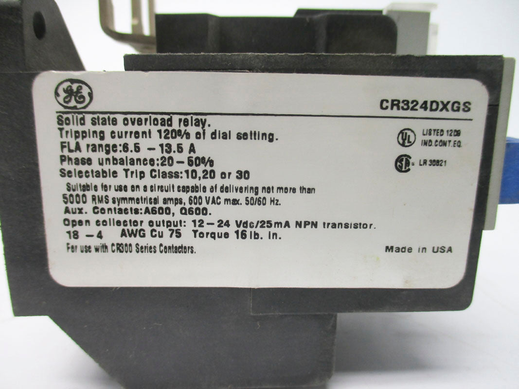 GENERAL ELECTRIC CR324DXGS 6.5-13.5A 600VAC NSNP