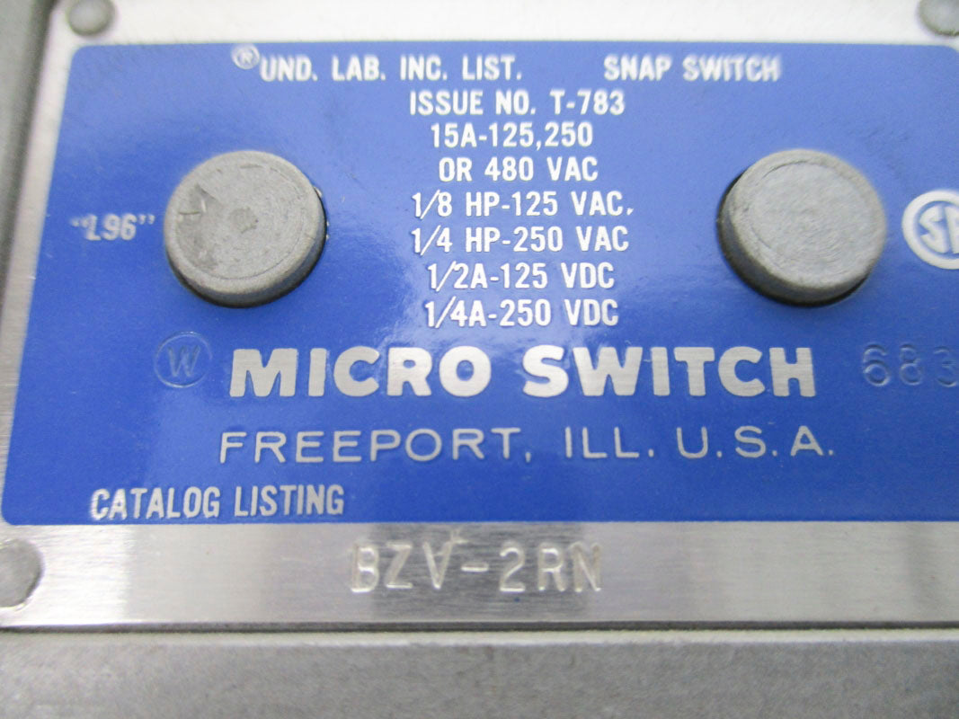MICRO SWITCH BZV-2RN 15A 480VAC NSNP